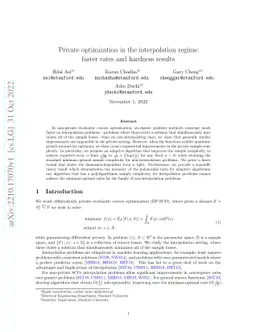 Private optimization in the interpolation regime: faster rates and
  hardness results