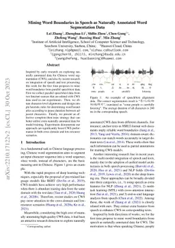 Mining Word Boundaries in Speech as Naturally Annotated Word
  Segmentation Data