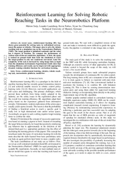 Reinforcement Learning for Solving Robotic Reaching Tasks in the
  Neurorobotics Platform