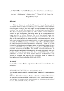 LAD-RCNN:A Powerful Tool for Livestock Face Detection and Normalization