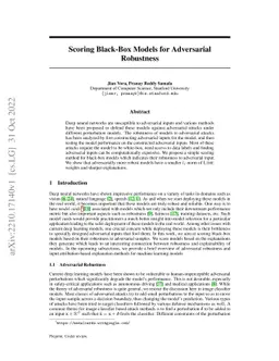 Scoring Black-Box Models for Adversarial Robustness