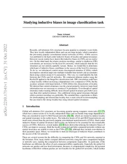 Studying inductive biases in image classification task