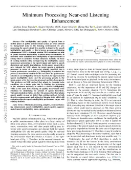 Minimum Processing Near-end Listening Enhancement