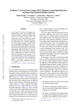 1Cademy @ Causal News Corpus 2022: Enhance Causal Span Detection via
  Beam-Search-based Position Selector