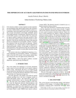 The Importance of Accurate Alignments in End-to-End Speech Synthesis