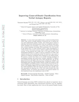 Improving Cause-of-Death Classification from Verbal Autopsy Reports