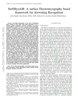 SurfMyoAiR: A surface Electromyography based framework for Airwriting
  Recognition