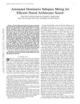 Automated Dominative Subspace Mining for Efficient Neural Architecture
  Search