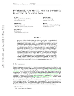Symmetries, flat minima, and the conserved quantities of gradient flow