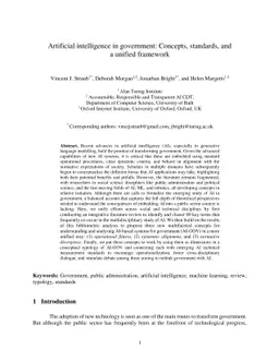 Artificial intelligence in government: Concepts, standards, and a
  unified framework