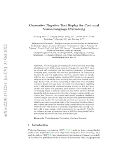 Generative Negative Text Replay for Continual Vision-Language
  Pretraining