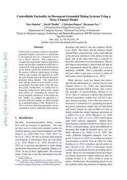 Controllable Factuality in Document-Grounded Dialog Systems Using a
  Noisy Channel Model