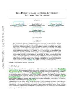 Tree Detection and Diameter Estimation Based on Deep Learning