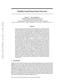 Globally Gated Deep Linear Networks