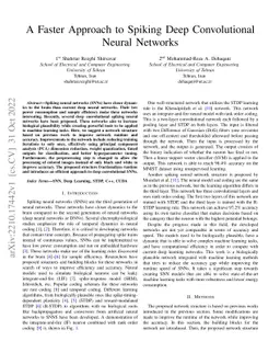 A Faster Approach to Spiking Deep Convolutional Neural Networks