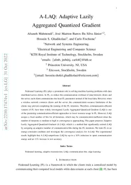 A-LAQ: Adaptive Lazily Aggregated Quantized Gradient