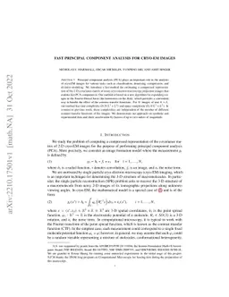 Fast Principal Component Analysis for Cryo-EM Images