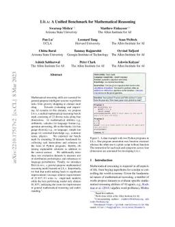 Lila: A Unified Benchmark for Mathematical Reasoning