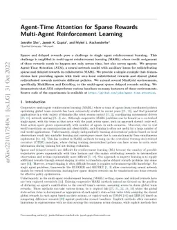 Agent-Time Attention for Sparse Rewards Multi-Agent Reinforcement
  Learning