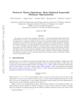 Nesterov Meets Optimism: Rate-Optimal Separable Minimax Optimization