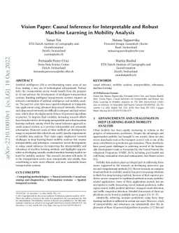 Vision Paper: Causal Inference for Interpretable and Robust Machine
  Learning in Mobility Analysis