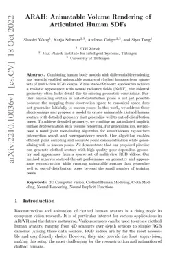 ARAH: Animatable Volume Rendering of Articulated Human SDFs