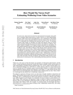 How Would The Viewer Feel? Estimating Wellbeing From Video Scenarios
