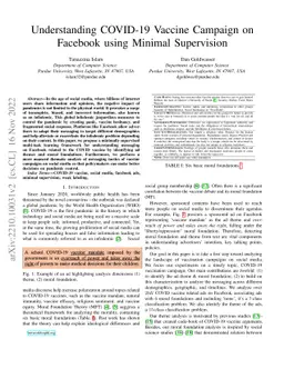 Understanding COVID-19 Vaccine Campaign on Facebook using Minimal
  Supervision
