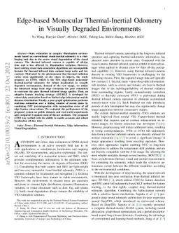 Edge-based Monocular Thermal-Inertial Odometry in Visually Degraded
  Environments