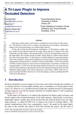 A Tri-Layer Plugin to Improve Occluded Detection