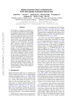 Alibaba-Translate China's Submission for WMT 2022 Quality Estimation
  Shared Task