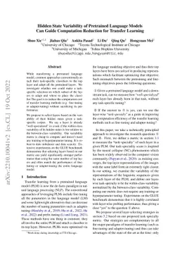 Hidden State Variability of Pretrained Language Models Can Guide
  Computation Reduction for Transfer Learning