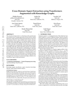 Cross-Domain Aspect Extraction using Transformers Augmented with
  Knowledge Graphs