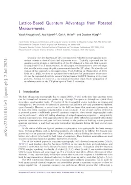 Lattice-Based Quantum Advantage from Rotated Measurements