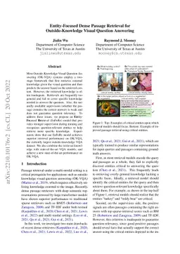 Entity-Focused Dense Passage Retrieval for Outside-Knowledge Visual
  Question Answering