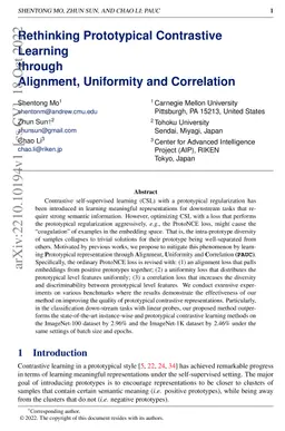 Rethinking Prototypical Contrastive Learning through Alignment,
  Uniformity and Correlation