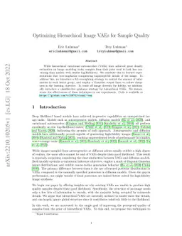 Optimizing Hierarchical Image VAEs for Sample Quality