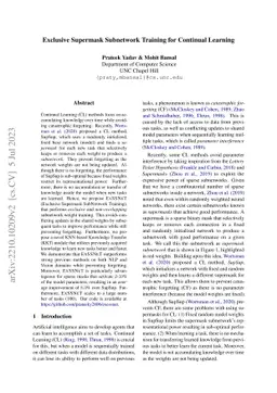 Exclusive Supermask Subnetwork Training for Continual Learning