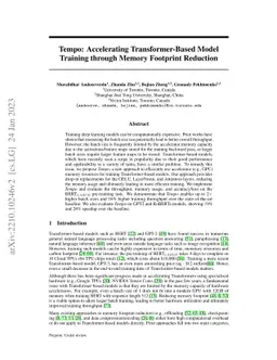 Tempo: Accelerating Transformer-Based Model Training through Memory
  Footprint Reduction