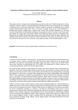 Performance of different machine learning methods on activity
  recognition and pose estimation datasets