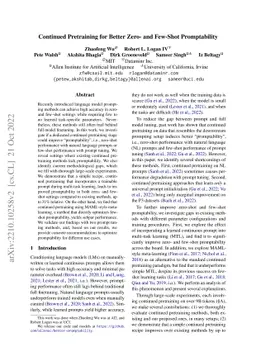 Continued Pretraining for Better Zero- and Few-Shot Promptability