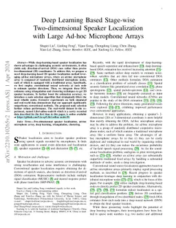 Deep Learning Based Stage-wise Two-dimensional Speaker Localization with
  Large Ad-hoc Microphone Arrays