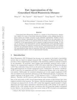 Fast Approximation of the Generalized Sliced-Wasserstein Distance