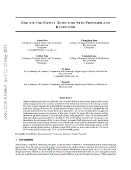 End-to-End Entity Detection with Proposer and Regressor