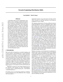 Towards Explaining Distribution Shifts