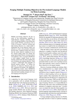 Forging Multiple Training Objectives for Pre-trained Language Models via
  Meta-Learning