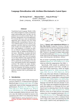 Language Detoxification with Attribute-Discriminative Latent Space