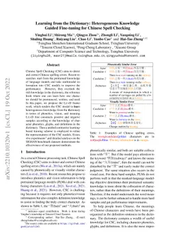 Learning from the Dictionary: Heterogeneous Knowledge Guided Fine-tuning
  for Chinese Spell Checking