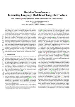 Revision Transformers: Instructing Language Models to Change their
  Values