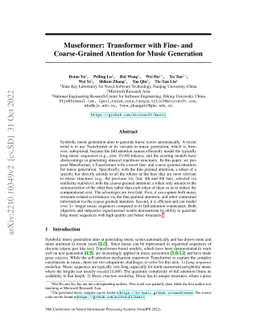 Museformer: Transformer with Fine- and Coarse-Grained Attention for
  Music Generation